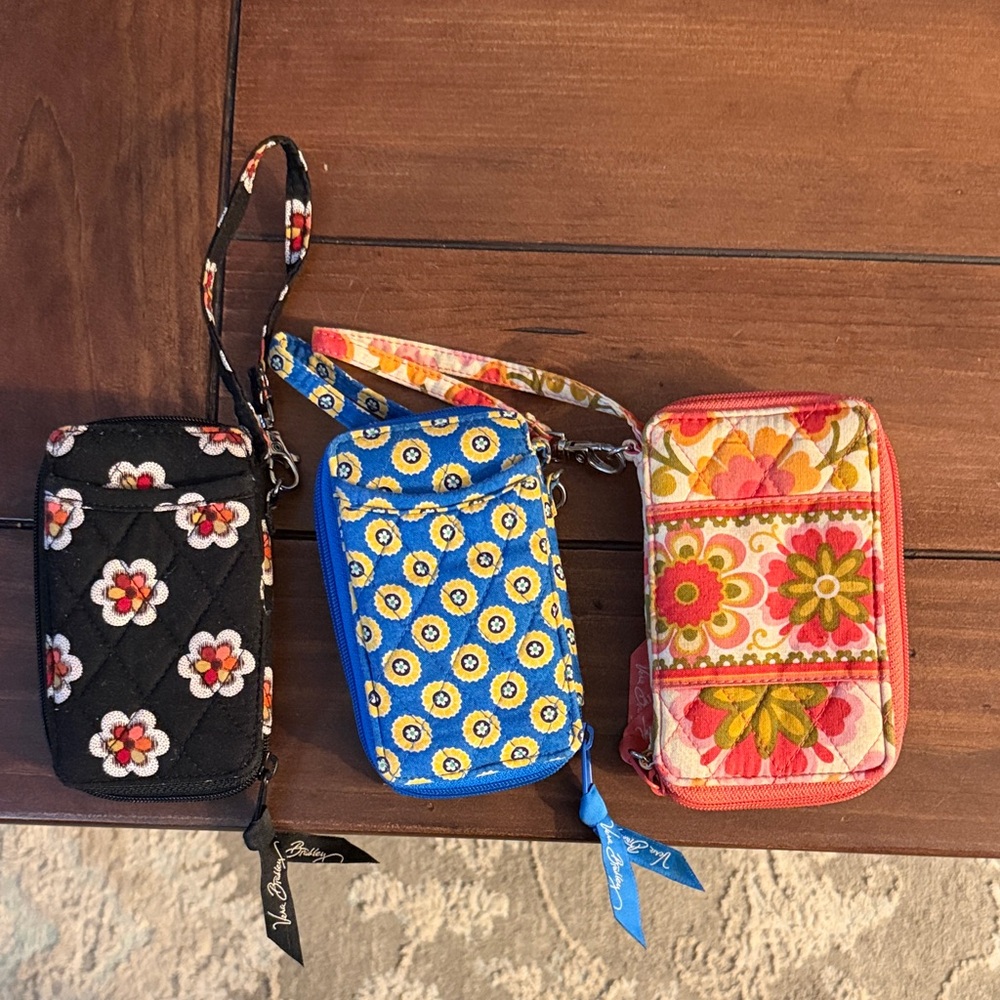 Vera Bradley Floral Wristlet Trio in Black, Blue, and Orange - Picture 4 of 4